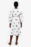 Erdem Cotton Red Floral Embroidered Midi Dress Size 10