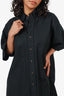Prada Black Cotton Short Sleeve Shirt Dress Size 40