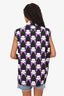 Prada Black/Purple/White Geometric-Print Button Down Sleeveless Shirt Size 44 Mens