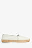Saint Laurent Cream Leather Logo Espadrilles Size 39.5