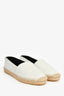 Saint Laurent Cream Leather Logo Espadrilles Size 39.5