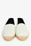 Saint Laurent Cream Leather Logo Espadrilles Size 39.5