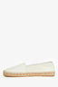 Saint Laurent Cream Leather Logo Espadrilles Size 39.5