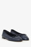 Pre-Loved Chanel™ Navy Caviar Cap Toe Ballet Flats Size 36.5