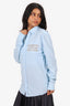 Burberry Blue Logo Appliqué Long Sleeve Shirt Size XS
