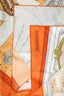 Hermès Orange/Multicolor Silk Mystere Au 24 Scarf 90CM