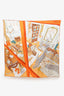 Hermès Orange/Multicolor Silk Mystere Au 24 Scarf 90CM