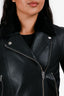 T By Alexander Wang Black Leather Kangaroo Fur Collared Jacket Size 4