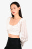Zimmermann Cream Ruffled Crop Top Size 0