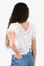 Zimmermann White Lace Detailed Sccop Neck Ruffled Hem Top Size 1