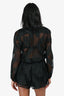 Zimmermann Black Embroidered Sheer Romper Size 0