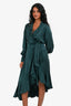 Zimmermann Green Ruffled Long Sleeves Wrap Dress Size 0