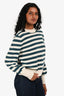Zimmermann Teal/Cream Striped Sweater Size 1