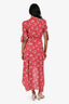 Reformation Red Floral Wrap Dress Size S