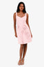 Cue Pink/White Sleeveless Midi Dress Size 6