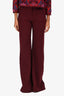 Zimmermann Burgundy High Waisted Wide Leg Trousers Size 0