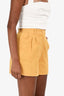 Dolce & Gabbana Mustard Yellow Jacquard High Waisted Shorts Size 38