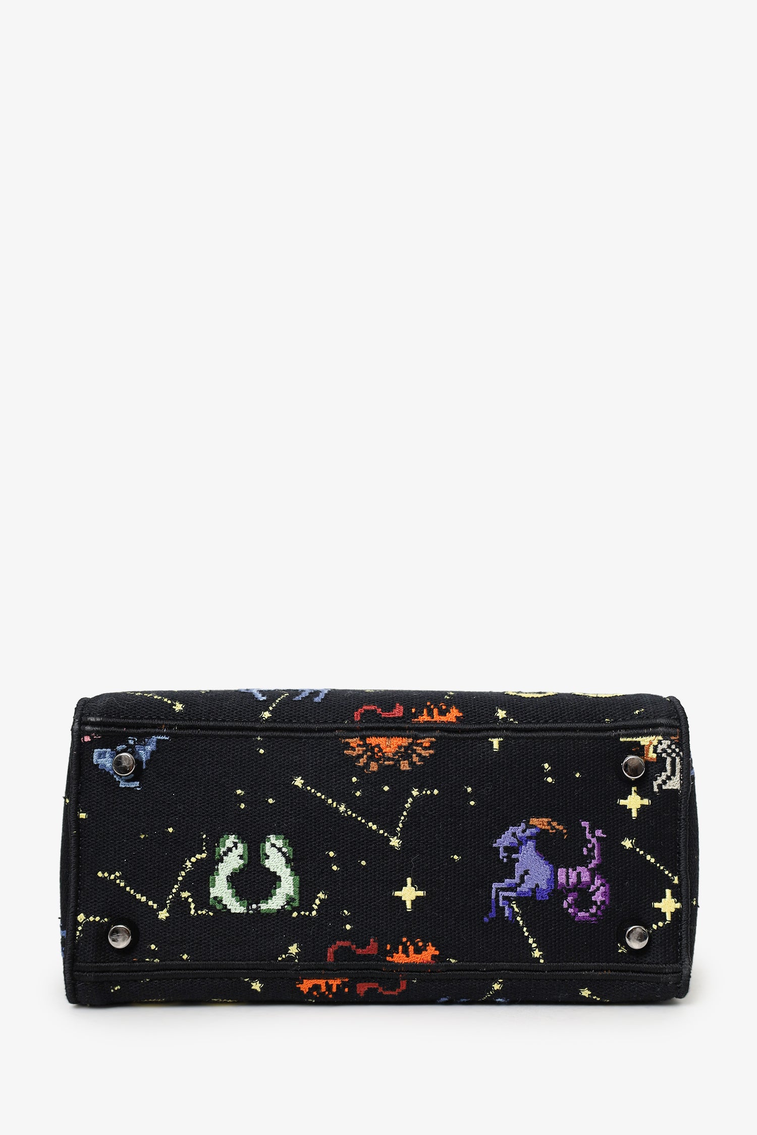 Christian Dior 2022 Black Canvas Pixel Zodiac Embroidered Medium