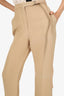 Fendi Khaki Wool/Silk Wide Leg Flared Pants Size 42