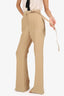 Fendi Khaki Wool/Silk Wide Leg Flared Pants Size 42