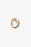 Bvlgari 18K Rose Gold Pave Diamonds White Mother of Pearl Viper Ring