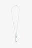 Tiffany & Co. 18K White Gold Diamond Open Heart Key Pendant Necklace