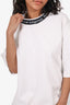 Acne Studios White/Black Logo Neck T-shirt Size M Mens