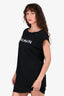 Balmain Black Cotton White Logo Mini Dress Size S