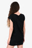 Balmain Black Cotton White Logo Mini Dress Size S