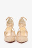 Christian Louboutin Beige Patent Leather and Sequins Twistissima Pumps Size 39.5