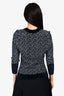 3.1 Phillip Lim 3.1 Navy/White Knit Velour Crewneck Sweater Size S