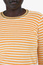 Shrimps Yellow/White Striped Terry Cloth Long Sleeve Top Size M