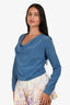 MM6 Maison Margiela Blue Cowl Neck Silk Top Size 36