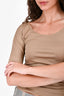 Lemaire Beige Scoop Neck 3/4 Sleeve Top Size XS