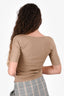 Lemaire Beige Scoop Neck 3/4 Sleeve Top Size XS