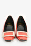 Roger Vivier Orange Patent Leather Gold Buckle Pumps Size 35.5