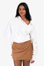 Alexander Wang White Cotton Poplin Wrapped Front Shirt Size 4