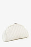 Pre-Loved Chanel™ 2008-09 White Quilted Caviar Leather Timeless Clutch