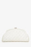 Pre-Loved Chanel™ 2008-09 White Quilted Caviar Leather Timeless Clutch