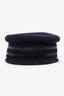 Hermès Navy Wool Leather Trimmed Conductor Hat Estimated Size L