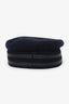 Hermès Navy Wool Leather Trimmed Conductor Hat Estimated Size L