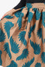 Dries Van Noten Tan/Blue Brocade Printed Midi Skirt Size 42