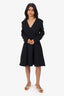 Proenza Schouler Black Wool V-Neck Long Sleeve Dress Size 10