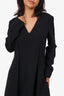 Proenza Schouler Black Wool V-Neck Long Sleeve Dress Size 10