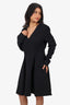 Proenza Schouler Black Wool V-Neck Long Sleeve Dress Size 10