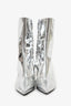 Balenciaga Silver Metallic Leather Knife Boots Size 39