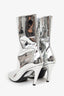 Balenciaga Silver Metallic Leather Knife Boots Size 39