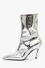 Balenciaga Silver Metallic Leather Knife Boots Size 39