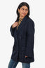 Stella McCartney Navy Wool Check Blazer Size 42