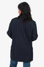 Stella McCartney Navy Wool Check Blazer Size 42
